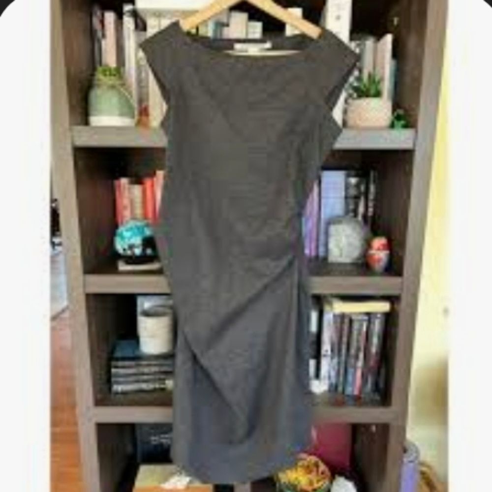 🐢 DVF Gabi Felted Wool Jersey Dress Gray Size 2